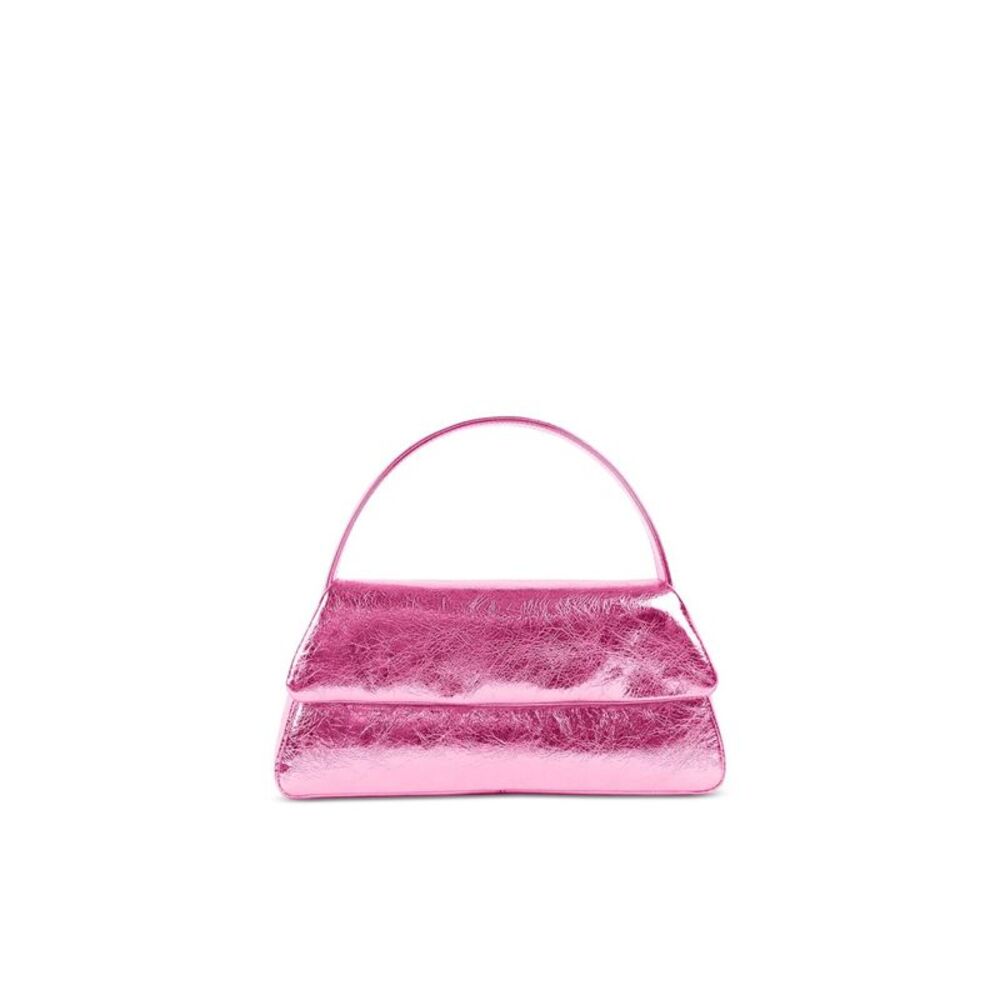 LISELLE KISS Women's Pink Metallic Leather Puffed Design Single Shoulder Bag